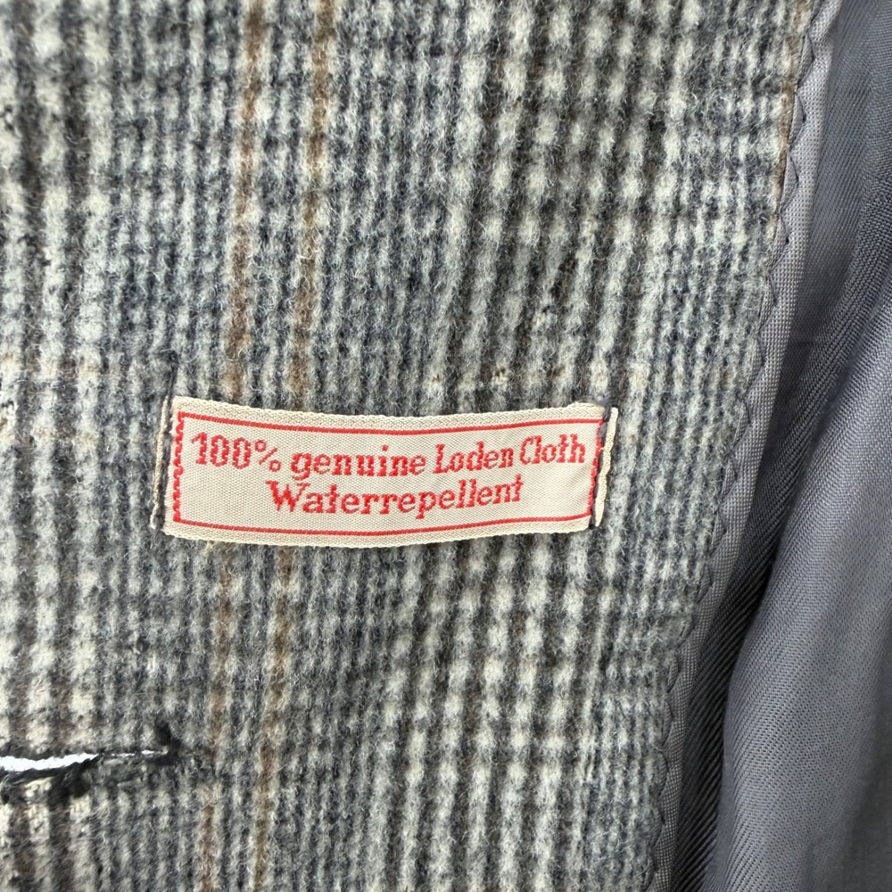 Vintage German Loden Coat Glen Plaid Wool Overcoat Dark Academia Old Money - Picture 4 of 10